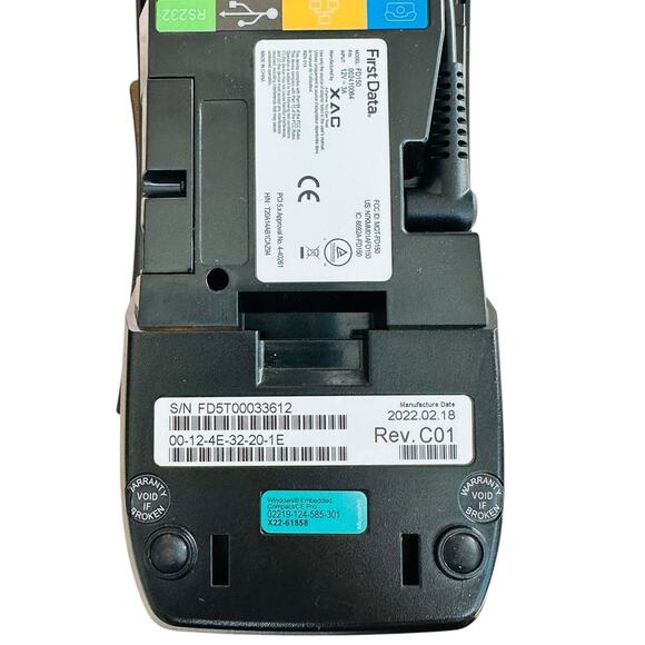 First Data FD150 EMV NFC Dial/IP Credit Card Terminal w/ Power Supply And Cords - Picture 6 of 7